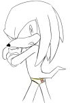  anthro butt clothing crossed_arms den255 echidna gloves handwear knuckles_the_echidna looking_back male mammal monotreme panties partially_colored sketch solo sonic_(series) standing underwear 