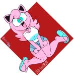  2019 anthro blue_eyes breasts clothed clothing female hair hi_res horaco jigglypuff jillgglypuff mammal nintendo open_mouth pink_hair pok&eacute;mon pok&eacute;mon_(species) simple_background smile solo video_games 