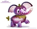  cryptid-creations eggplant elephant elephantid food food_creature fruit mammal plant proboscidean smile solo 