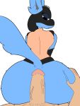  2019 ambiguous_gender big_butt blue_fur butt butt_grab fluffy fur grind grope hand_on_butt hi_res looking_back lucario nintendo on_top penis pok&eacute;mon pok&eacute;mon_(species) red_eyes reverse_cowgirl_position sex simple_background traashmann video_games 