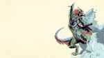  16:9 anthro dragon hi_res male negger scalie solo wallpaper water 