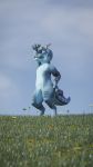  3d_(artwork) digital_media_(artwork) flower grass hi_res kobold lizard male model plant reptile scalie sky smile veo 