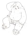  2019 absurd_res anthro balls belly bulge clothing digimon digimon_(species) gargomon hi_res male mammal moobs navel nipples overweight overweight_male penis simple_background sitting solo underwear zestibone 