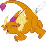  alpha_channel anatid anseriform arthropod avian bee bee_sting bird butt dragon flash_bee friendship_is_magic horn hymenopteran insect my_little_pony raised_tail simple_background smolder_(mlp) teeth transparent_background wings 