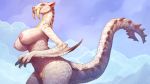  areola barioth big_breasts breasts busty_feral capcom claws cyancapsule dragon eyelashes fangs female feral flying_wyvern hi_res monster_hunter non-mammal_breasts nude solo tusks video_games wing_spikes winged_arms wings 