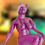  1:1 3d_(artwork) anthro areola biped digital_media_(artwork) equid equine female hi_res horse mammal muscular nipples nude solo yogher 