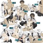  absurdres bar_censor breasts censored collarbone commander_(girls_frontline) cum cum_in_mouth cum_in_pussy destroyer_(girls_frontline) doggystyle faceless faceless_male facial girls_frontline gloves hair_between_eyes hair_grab highres korean_text long_hair missionary navel open_mouth paizuri penis philipposter sex silver_hair simple_background small_breasts spread_legs straddling tongue tongue_out torogao translation_request twintails white_background wince yellow_eyes 