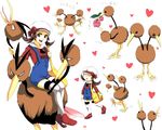  bag cherubi dodrio doduo gen_1_pokemon gen_4_pokemon hat heart kotone_(pokemon) lalilu pokemon pokemon_(creature) pokemon_(game) pokemon_hgss thighhighs 