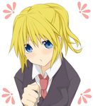  blonde_hair blue_eyes necktie nemu_(nebusokugimi) ponytail solo umineko_no_naku_koro_ni ushiromiya_jessica 