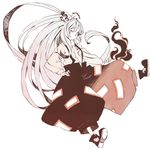  abara_heiki fujiwara_no_mokou full_body hair_ribbon long_hair pants ribbon shoes silver_hair simple_background solo touhou white_background 