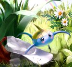  flower gen_3_pokemon hat leaf nature no_humans oota_alisa pokemon pokemon_(creature) rainbow solo surskit water_drop 