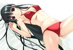  bikini black_hair long_hair navel original red_eyes solo swimsuit takase_hiro 