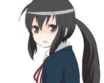  black_hair brown_eyes hanamuke k-on! long_hair looking_back nakano_azusa school_uniform solo twintails 