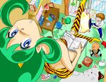  3boys animal_print bikini blue_eyes butt_crack ghost_(mausuman34) green_hair horns kotatsu-neko lum moroboshi_ataru multiple_boys oni sakuranbou swimsuit ten_(urusei_yatsura) tiger_print urusei_yatsura 