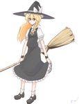  aharan bad_id bad_pixiv_id blonde_hair braid broom hat kirisame_marisa solo touhou witch_hat yellow_eyes 