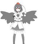  aharan bad_id bad_pixiv_id hat looking_at_viewer open_mouth red_eyes shameimaru_aya short_hair solo tokin_hat touhou wings 