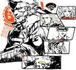  3boys 3girls amanda_valenciano_libre banana bandana big_boss food fruit glasses huey_(metal_gear) metal_gear_(series) metal_gear_solid_peace_walker multiple_boys multiple_girls naked_snake paz_ortega_andrade strangelove sunglasses 