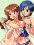  asuka_(viper) blue_hair breasts brown_hair katsura_ken'ichirou large_breasts lingerie miki_(viper) multiple_girls underwear viper viper_ctr 