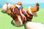  animal_genitalia animal_penis anus arcanine artca9 balls canine canine_penis duo female feral lying male mammal nintendo on_back penis pok&eacute;mon pok&eacute;mon_(species) simple_background unconscious video_games 