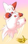  anus balls banana chubby flaccid fruit heterochromia hindpaw male nintendo overweight paws penis pok&#233;mon pokemon rako solo teeth uncut video_games zangoose 