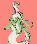  2019 4_toes 5_fingers anthro biped digital_media_(artwork) female fingers fivel nude reptile scalie sitting snake solo toes 