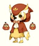  ambiguous_gender anthro avian bird clothed clothing kemono maniani0122 owl red_hood simple_background standing white_background young 