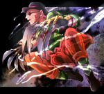  1boy bald blood blood_on_face choi_bounge claw_(weapon) hat jumping male_focus solo striped striped_legwear sunglasses tentenkingyo the_king_of_fighters weapon 