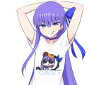  blue_eyes bow chan_co choker cropped fate/grand_order fate_(series) long_hair meltlilith_(fate) purple_hair ribbons white 