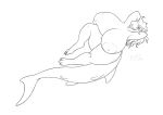  2019 anthro areola big_breasts breasts digital_media_(artwork) female fish free_art hair hi_res huge_breasts hyper hyper_breasts jakethegoat looking_at_viewer marine nipples non-mammal_breasts nude overweight shark simple_background sketch smile solo swimming teeth thick_thighs underwater water white_background wide_hips 