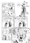  bibio black_and_white blush canid canine comic dialogue disney duo english_text female fox hi_res judy_hopps kissing lagomorph leporid male mammal monochrome nick_wilde oibib open_mouth rabbit text yawn zootopia 