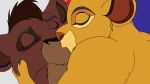  16:9 absurd_res anthro anthrofied disney duo eyes_closed felid hi_res kion kissing kovu lion male male/male mammal pantherine pillow the_lion_guard the_lion_king 