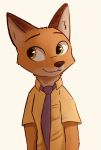  canid canine clothing disney enginetrap fox fur hi_res male mammal necktie nick_wilde orange_fur simple_background smile solo zootopia 