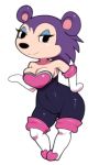  2014 animal_crossing boots breasts clothing cosplay eulipotyphlan female footwear fur gloves handwear hedgehog labelle_able low_res mammal nintendo purple_fur rouge_the_bat simple_background smile solo sonic_(series) standing unknown_artist video_games white_background 