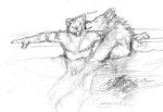  anthro canid canine canis collar coyote duo handjob hi_res kissing ludicrous_res male male/male mammal marten mustelid musteline nude penile penis prescott sex sketch tuuwa vellum 