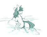  2019 anus butt cutie_mark darkhazard equid female feral hi_res horn looking_at_viewer mammal my_little_pony partially_submerged pussy solo unicorn water 