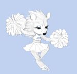  2018 animal_crossing blue_background bottomwear cheerleader clothing eulipotyphlan female freckles hedgehog mammal nintendo pom_poms sable_able shirt simple_background sketch skirt solo tank_top topwear video_games 