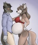  blush breasts canid canine canis duo female geckoguy123456789 horsefever male mammal pregnant wolf 