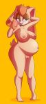  absurd_res anthro belly big_belly big_breasts bluechika breasts female hi_res lagomorph leporid mammal nipples nude pregnant pussy rabbit solo sonic_(series) vanilla_the_rabbit 