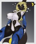  &lt;3 anthro avante92 big_breasts blonde_hair blue_eyes blush breasts camel_toe clothed clothing eeveelution female hair hi_res long_hair looking_at_viewer nintendo open_mouth pok&eacute;mon pok&eacute;mon_(species) pok&eacute;morph solo standing thick_thighs umbreon video_games wide_hips 