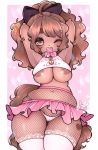 2019 absurd_res accessory anthro big_breasts blush breasts camel_toe canid canine canis clothed clothing condom domestic_dog female fishnet fishnet_legwear hair hair_accessory hair_bow hair_ribbon hi_res latte_(vonnir) legwear long_hair looking_at_viewer mammal navel nipples niucniuc one_eye_closed ribbons shih_tzu solo squish thick_thighs thigh_highs thigh_squish toy_dog voluptuous wide_hips wink 
