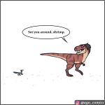  1:1 ambiguous_gender dialogue dinosaur dromaeosaurid duo feral pet_foolery reptile roxy_the_t-rex scalie theropod twig_the_velociraptor tyrannosaurid tyrannosaurus tyrannosaurus_rex velociraptor 