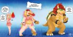  2019 absurd_res anthro blonde_hair blue_eyes bowser breasts brown_eyes clothing collar crossgender dialogue dress female growth hair hat headgear headwear hi_res horn horn_growth human human_to_anthro koopa mammal mario_bros mole_(marking) nintendo nipple_outline nude open_mouth pussy red_hair scalie sequence smile solo species_transformation spiked_collar spikes standing surprise torn_clothing transformation underwear val_(tomlloyd) video_games witchfiend 