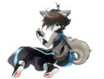  4:3 5_fingers alpha_channel ambiguous_gender amhtvq anthro biped black_hair blue_eyes bottomwear brown_hair canid canine canis clothed clothing digital_media_(artwork) fingers fluffy fluffy_tail fur grey_ears grey_fur grey_tail hair hi_res holding_object inner_ear_fluff long_tail looking_at_viewer mammal multicolored_fur pants simple_background solo translucent translucent_bottomwear translucent_clothing translucent_pants transparent_background two_tone_fur wolf 