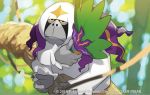  2019 ape forest haplorhine mammal naoki_saito nintendo official_art oranguru pok&eacute;mon pok&eacute;mon_(species) pok&eacute;mon_tcg primate tree video_games 