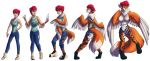 2016 absurd_res anthro avian bottomwear breast_expansion breasts butt canid canine clothing feathers felid female footwear fox green_eyes hair hand_on_hip hi_res human human_to_anthro hybrid kyla_thompson looking_at_viewer mammal naturally_censored navel open_mouth pantherine pants rear_view red_hair scissorsrunner shirt shoes smile solo species_transformation standing surprise tank_top tiger topwear torn_clothing transformation wings 