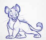  4_fingers cub disney eyes_closed felid feral fingers justautumn lion mammal pantherine quadruped signature simba sketch smile solo tail_tuft teeth the_lion_king tuft whiskers young 