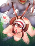  1girl ahegao asphyxiation ass ass_smack bestiality blue_eyes breasts brown_hair creature cum cum_in_pussy doggystyle double_bun fucked_silly grass hetero highres interspecies long_hair machamp medium_breasts mei_(pokemon) nude open_mouth orgasm outdoors pokemon pokemon_(creature) pokemon_(game) pokemon_bw2 rape rolling_eyes rough_sex sex shiny shiny_hair shiny_skin slap_mark solo_focus spanked spanking tears tongue tongue_out twintails user_pwta3833 vaginal very_long_hair visor_cap 
