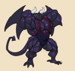  2019 3_toes abs biceps brown_background clothed clothing digital_media_(artwork) dragaux dragon flexing front_view goopomancer hands_behind_head hi_res horn male muscular muscular_male nintendo pecs purple_body ring_fit_adventure scalie simple_background solo spade_tail standing teeth thick_thighs tight_clothing toes video_games wings wrestling_singlet 