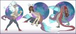  2019 alternate_species annoyed anthro bottomless bottomwear breasts brown_hair claws clothed clothing draconequus duo erica_(sharkrags) eris_(tf-sential) feathers female footwear fur hair hi_res horn looking_at_viewer multi_nipple my_little_pony nipples pants sharkrags shirt shoes simple_background smile stretching talons topless topwear white_hair wings yellow_sclera 