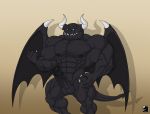  2019 abs anthro areola balls barazoku biceps black_skin claws dragaux dragon erection hi_res horn humanoid_penis kevindragon male manly muscular nintendo nipples nude pecs penis ring_fit_adventure scalie sharp_claws sharp_teeth smile solo standing teeth thick_penis thick_thighs triceps video_games wings 